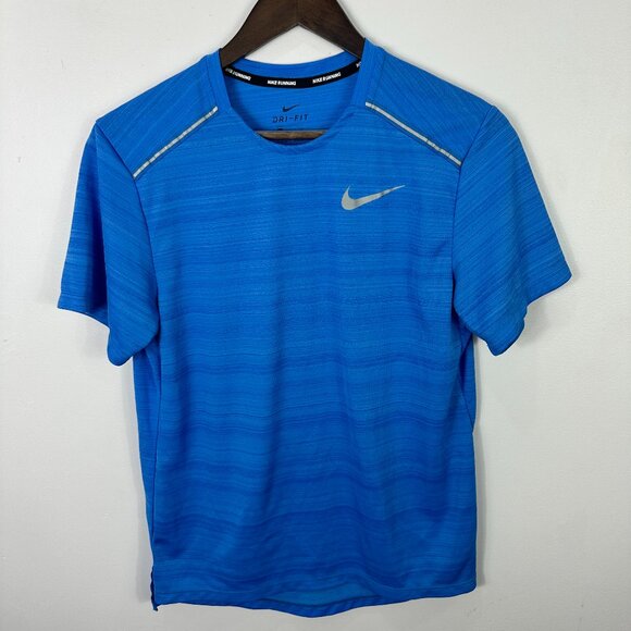 Nike Men’s‎ Small Blue Dri-Fit Running Tee Reflective Athletic Shirt - Picture 1 of 6